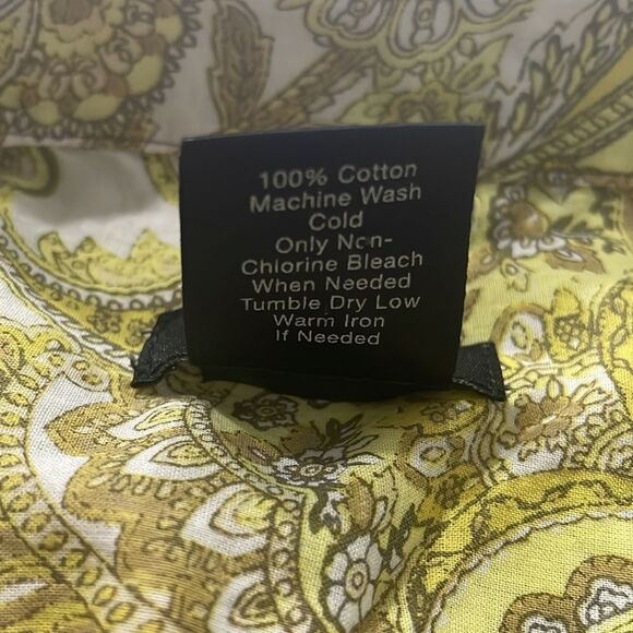 Ann Taylor Women’s Size 6 Yellow Paisley￼ Short Sleeve Top 100% Cotton - Picture 8 of 8